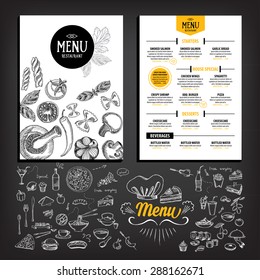 Restaurant Cafe Menu, Template Design. Food Flyer.