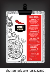 Restaurant cafe menu, template design. Food flyer.