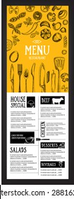 Restaurant cafe menu, template design. Food flyer.