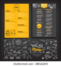 Restaurant cafe menu, template design. Food flyer.