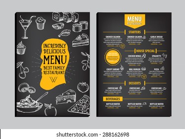 Restaurant cafe menu, template design. Food flyer.