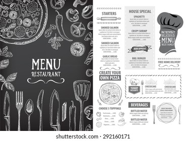 Restaurant cafe menu, template design. Food flyer.