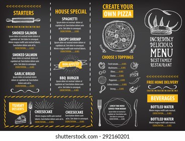 Restaurant Cafe Menu, Template Design. Food Flyer.