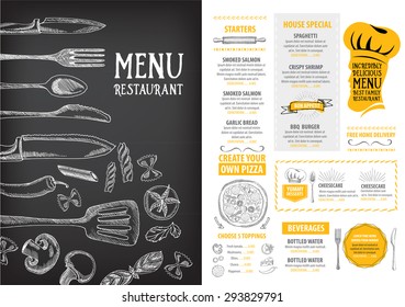 Restaurant cafe menu, template design. Food flyer.