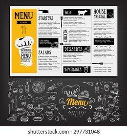 Restaurant cafe menu, template design. Food flyer.