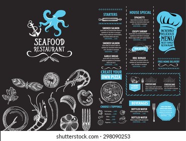 Restaurant cafe menu, template design. Food flyer.