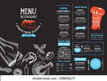 Restaurant Cafe Menu, Template Design. Food Flyer.