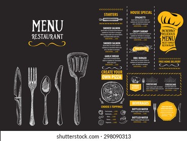 Restaurant cafe menu, template design. Food flyer.