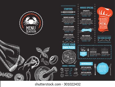 Restaurant cafe menu, template design. Food flyer.