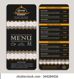 Restaurant or cafe menu. Template design in vector. Vector illustration.
