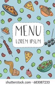 Restaurant cafe menu, template design