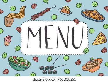 Restaurant cafe menu, template design