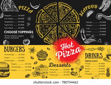 Restaurant cafe menu, template design. Food flyer.