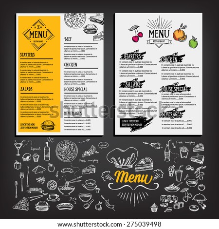 restaurant cafe menu template design food のベクター画像素材