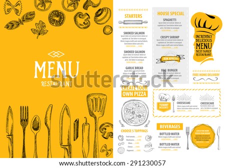 restaurant cafe menu template design food のベクター画像素材