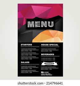 Restaurant cafe menu, template design.Vector illustration.