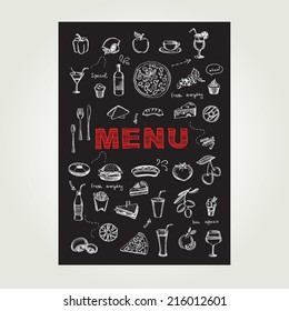 Restaurant cafe menu, template design.Vector illustration.