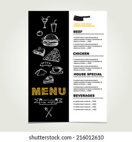 Restaurant cafe menu, template design.Vector illustration.