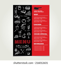 Restaurant cafe menu, template design.Vector illustration.