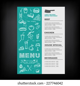 Restaurant cafe menu, template design.Vector illustration.