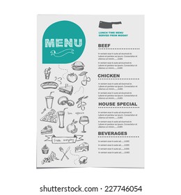 Restaurant cafe menu, template design.Vector illustration. 