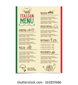 Restaurant cafe menu, template design.Vector illustration.