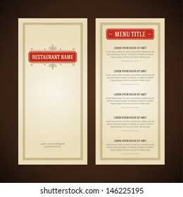 Restaurant or cafe menu vector design template vintage style. Flourishes calligraphic. Restaurant or cafe menu vector design template vintage style. Flourishes calligraphic.