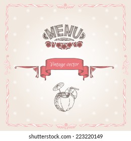 Restaurant or cafe menu vector design template vintage style. 