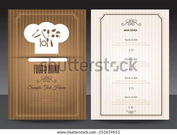 Restaurant Cafe Menu Vector Design Template Stock Vector (Royalty Free ...
