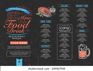 Restaurant cafe menu, wood background and texture template.