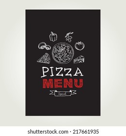 Restaurant cafe pizza menu, template design.Vector illustration.