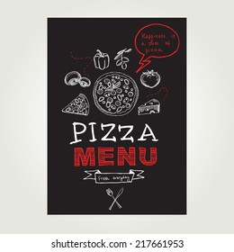 Restaurant cafe pizza menu, template design.Vector illustration.