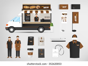 restaurant cafe set shop front design vector