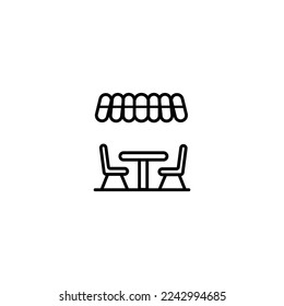 Restaurant oder Café-Shop-Symbol im flachen Stil einzeln auf grauem Hintergrund. Für Ihr Design, Logo. Vektorgrafik.
