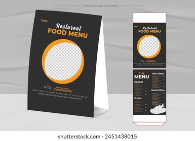 Restaurant and Cafe Table Tent design template