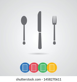 A restaurant and a cafe vector icon. A sign of the restaurant. A spoon, a fork and a knife vector icon.