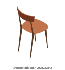Restaurant and cafeteria interior isometric composition with isolated image of chair vector illustration