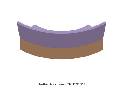 Restaurant and cafeteria interior isometric composition with isolated image of purple sofa vector illustration