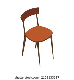 Restaurant and cafeteria interior isometric composition with isolated image of chair vector illustration