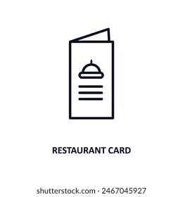 restaurant card outline icon.  Thin line icon from commerce collection. Editable vector isolated on white background