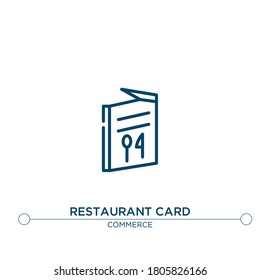 restaurant card vector line icon. Simple element illustration. restaurant card outline icon from commerce concept. Can be used for web and mobile
