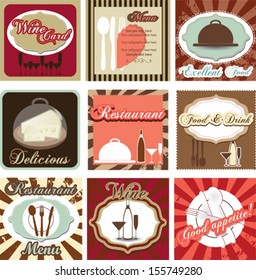 Restaurant cards set