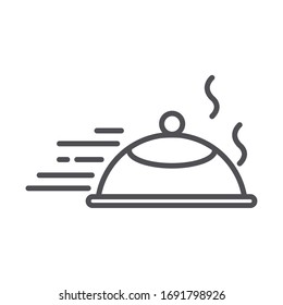 restaurant catering service. delivery vector illustration line style icon