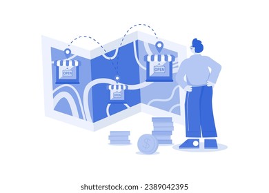 Restaurant Chain Executive Illustration concept on a white background