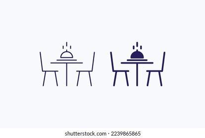 Restaurant chair and table illustration icon