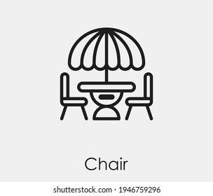 Restaurant chair vector icon.  Editable stroke. Linear style sign for use on web design and mobile apps, logo. Chair symbol illustration. Pixel vector graphics - Vector