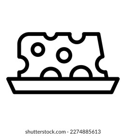 Restaurant cheese icon outline vector. Work lunch. Food table
