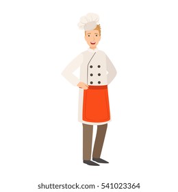 Restaurant Chef Cook, Part Of Happy People And Their Professions Collection Of Vector Characters