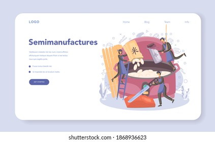 Restaurant chef cooking rolls and sushi web banner or landing page. Sushi chef in apron with cooking tool. Professional worker on the kitchen. Isolated vector illustration in cartoon style