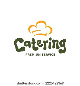 Restaurant chef design with catering service logo template
